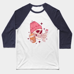 Cold Like My Soul Pink Skeleton Baseball T-Shirt